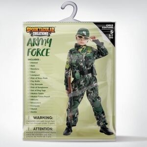 Kids Army Soldier Costume Large 10-12 Camo Trooper Halloween Dress Up Set